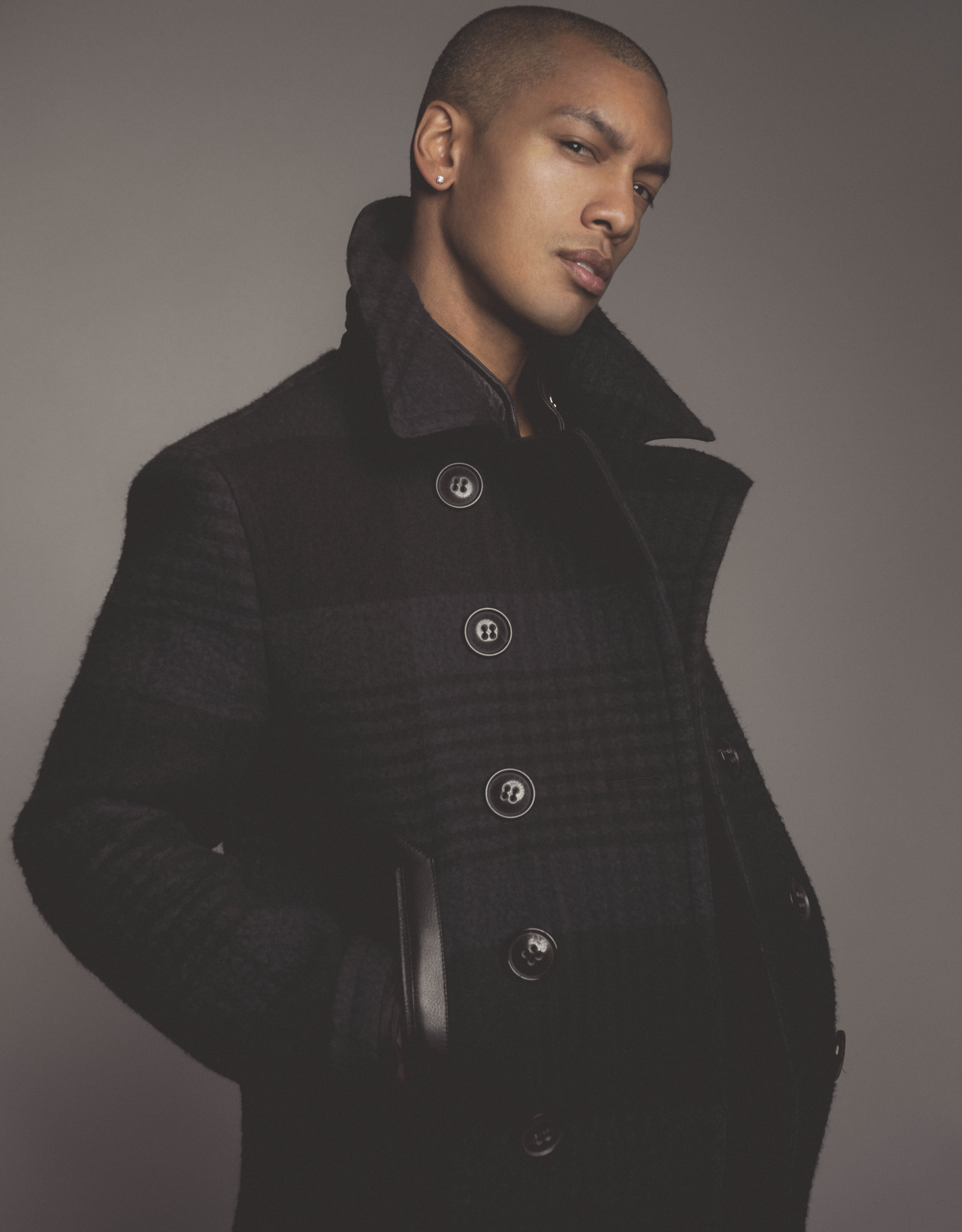 Test w  Brian Jamie   Black Wool Coat